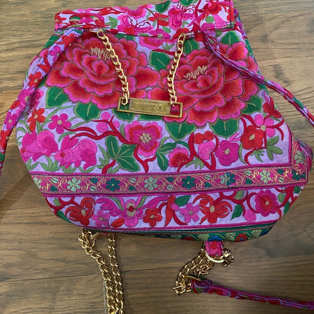 Blumera Nadine Purple Floral Embroidered Bohemian Backpack - Picture 5 of 8